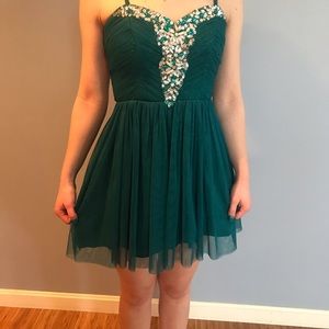 Teal semi formal dress